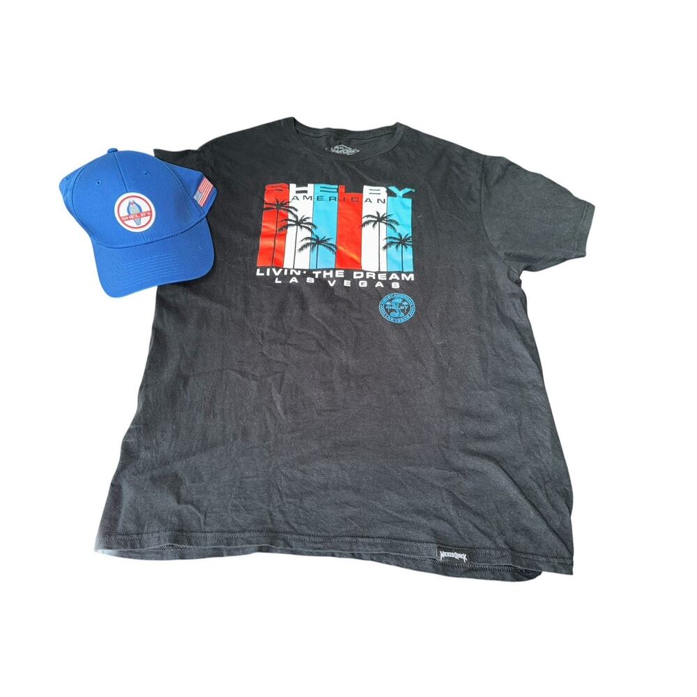 Shelby American Shirt L + Cobra Hat VIP Blue Set Las Vegas Mustang Ford GT350